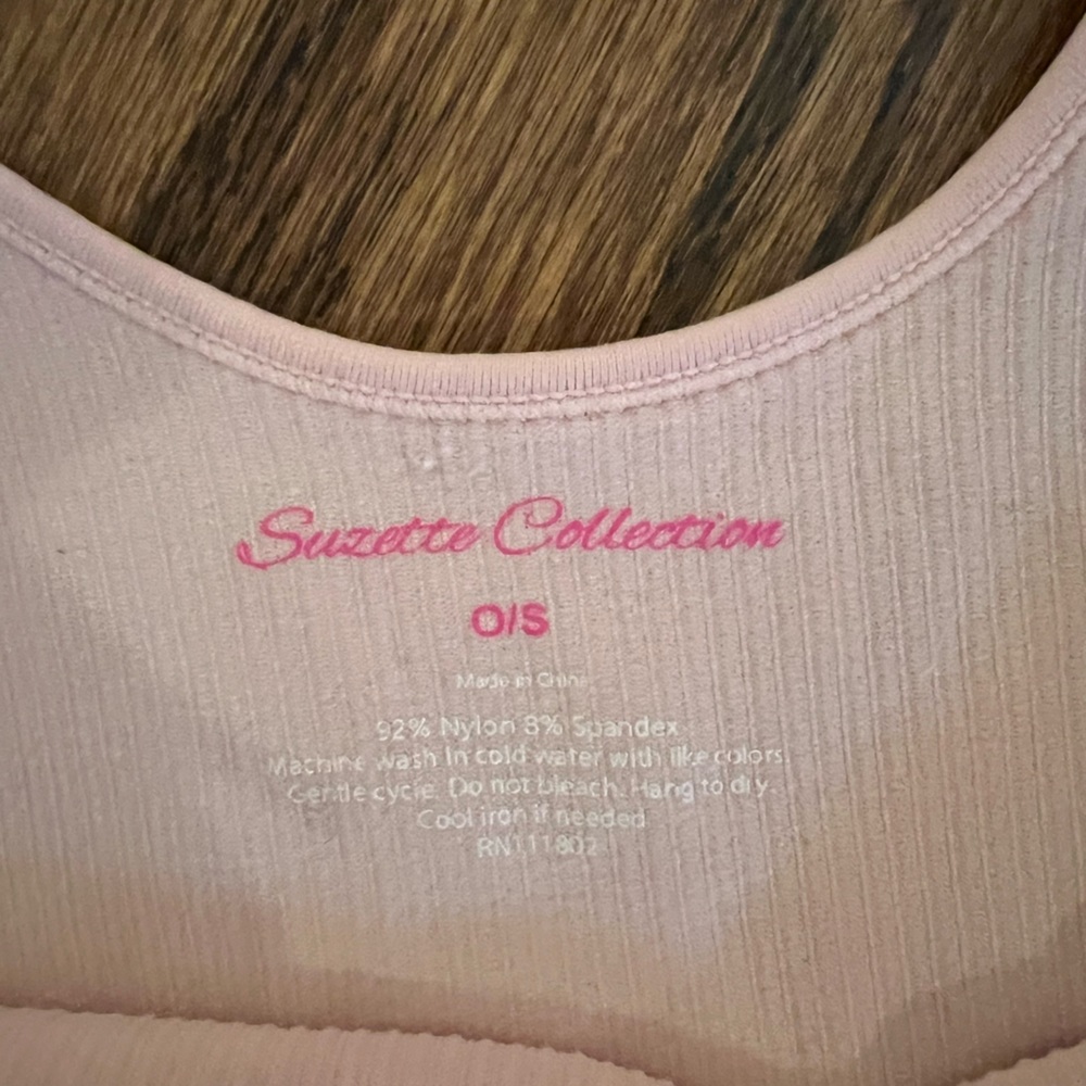 Suzette Collection Light Pink Ribbed Tank Top - Picture 3 of 3
